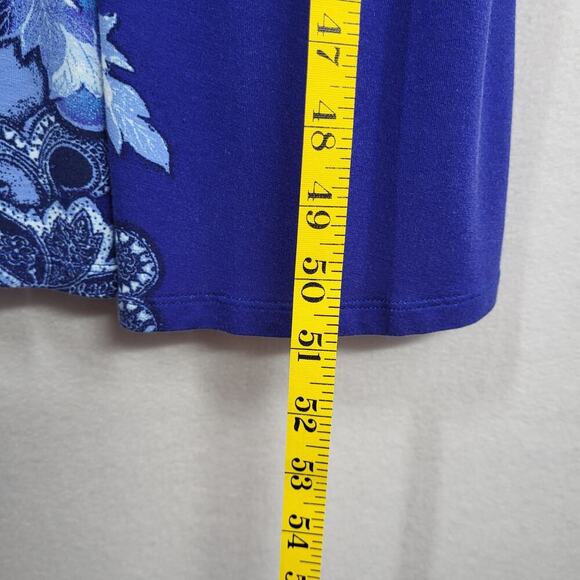 Soft Surroundings Shivani Floral Maxi Dress PL Blue Empire Waist Long Sleeve - Picture 8 of 10